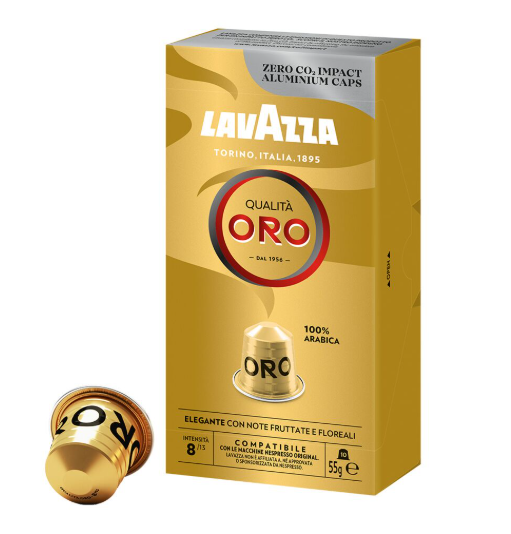 Lavazza Qualitá Oro Nespresso® Compatible Capsule's (10 Aluminum Cups)